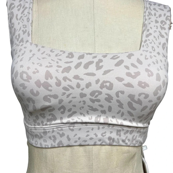 Allfenix Sports Bra Activewear Cheetah Leopard Animal Print White Gray Size XS - Picture 4 of 12
